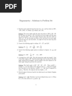 Trigonometry - Solutions To Problem Set