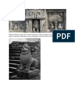 Sebuah Patung Singa Dari Candi Prambanan Diapit Dengan Dua Kapataru Dan Kinara