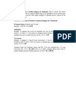 Cálculo Del Salario o Sueldo Integral en Venezuela