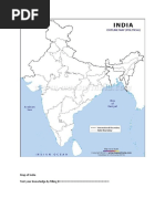 Map of India Test Your Knowledge by Filling It