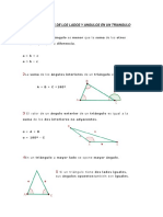 Propiedades de Los Lados y Angulos en Un Triangulo