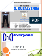 SOLUTIONS FOR REVIEW QUESTIONS: SPECIAL FOR ICT 1111 at MZUMBE UNIVERSITY