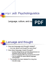 PSY 369: Psycholinguistics: Language, Culture, and Cognition