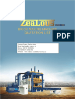 Zealous Brick Making Machine Main Model Parameters PDF