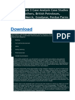 PHI 445 Week 3 Case Analysis Case Studies Lehman Brothers, British Petroleum, Monsanto, Merck, Goodyear, Perdue Farms