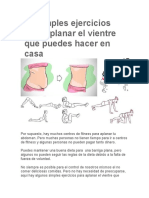 12 Simples Ejercicios para Aplanar El Vientre Que Puedes Hacer en Casa