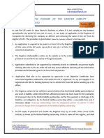 Procedure For The Closure of The Limilted Liability Partnership Suo Moto