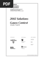 Gauss Contest 2002 Solutions: Canadian Mathematics Competition