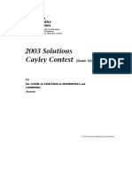 2003 Solutions Cayley Contest: Canadian Mathematics Competition