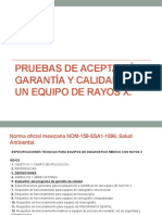 Pruebas de Aceptación, Garantía y Calidad de Los Rayos X