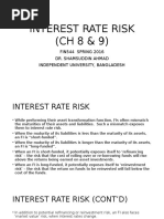 Interest Rate Risk I (CH 8)