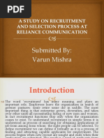 A Study On Recruitment and Selection Process at Reliance Communication