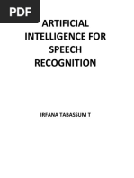 Artificial Intelligence For Speech Recognition