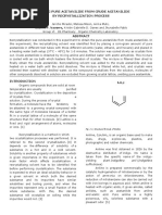 Obtaining Pure Acetanilide From Crude Acetanilide by Recrystallization Process