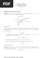 Funzioni Continue e Discontinuità.