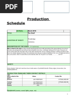 Stop Motion Production Schedule