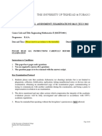 The University of Trinidad & Tobago: Alternate Final Assessment/Examinations May/July 2013