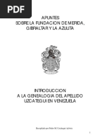 Apuntes Sobre La Fundación de Mérida, Gibraltar y La Azulita