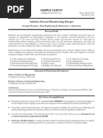 Manufacturing Manager CV