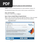 Installation Procedure For MATLAB Software: Step 2: Choose To Install Without Using The Internet