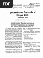 Spectrophotometric Determination of Hydrogen Sulfide