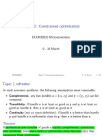 Topic 2: Constrained Optimisation: ECON30010 Microeconomics