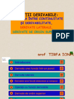 Functii Derivabile Legatura Intre Continuitate Si Derivabilitate Derivate Laterale Derivate de Ordin Superior