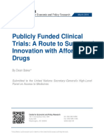 Publicly Funded Clinical Trials: A Route To Sustained Innovation With Affordable Drugs