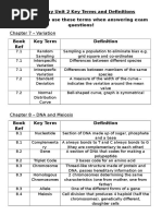 As Biology Unit 2 Key Terms and Definitions