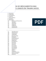 Relacion de Medicamentos Mas Frecuentes Usados en Trauma Shock