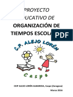 Proyecto Educativo Tiempos Escolares Ceip Alejo Lorén