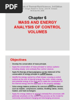 Mass and Energy Analysis of Control Volumes: Fundamentals of Thermal-Fluid Sciences, 3rd Edition