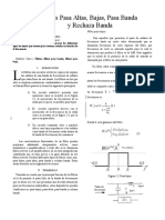 Filtros Pasa Altas, Bajas, Pasa Banda y Rechaza Banda