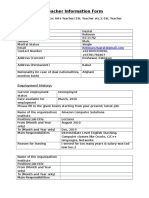 Teachers' Application Form