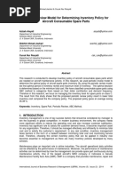 Periodic Review Model For Determining Inventory Policy For Aircraft Consumable Spare Parts