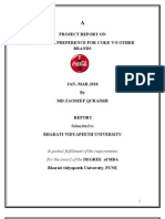 CONSUMER'S PREFERENCE FOR Coca Cola V/s Other Brands