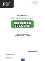 Protocolo Refuerzo Escolar Febrero 2016 I.E. 20505