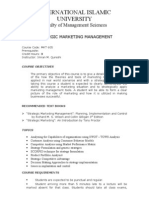 Strategic Marketing Management Outline