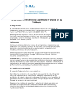 Reglamento Interno de Seguridad y Salud en El Trabajo Ielecons