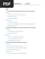 Hinduism Questions Unit 3: Unit 3 4 Mark Do You Think That Making Offerings To Gods Is A Waste of Good Food?