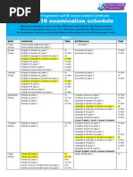 Examination Schedule May 2016