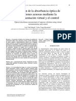 Medición de La Absorbancia Óptica de Soluciones Acuosas Mediante La Instrumentación Virtual y El Control