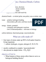 Unit 2a Atoms, Chemical Bonds, Carbon