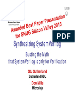 2013 SNUG SV Synthesizable SystemVerilog Presentation