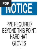 Notice: Ppe Required Beyond This Point Hard Hat Gloves