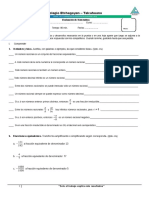 Evaluación. Números Racionales