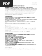 Compare-Contrast Assignment Sheet