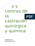 Pros y Contras de La Castración Quirúrjica y Química