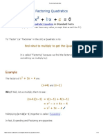 Factoring Quadratics