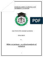 Dr. Ram Manohar Lohiya National Law University, Lucknow: Miller Vs Jackson - A Critical Analysis of Nuisance